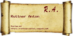 Ruttner Anton névjegykártya